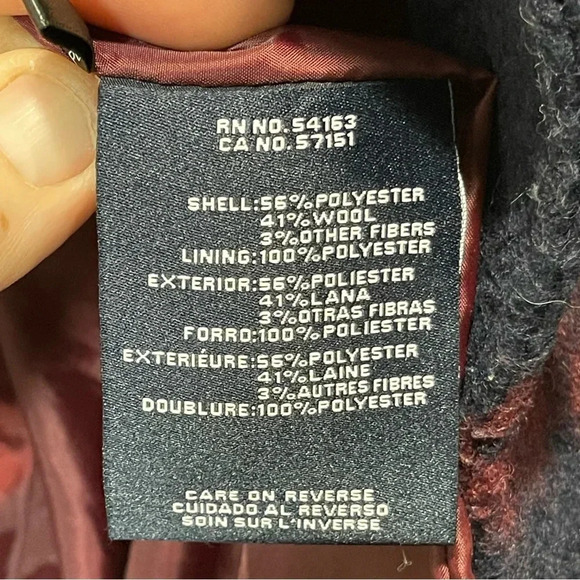 Tommy Hilfiger Plaid Double Breasted Coat Women size Large - Picture 14 of 15